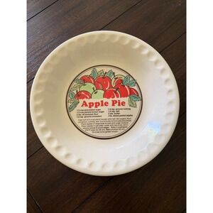 Sunnycraft Sunstone Collection Apple Pie Recipe Ceramic Pie Plate Baker 11011